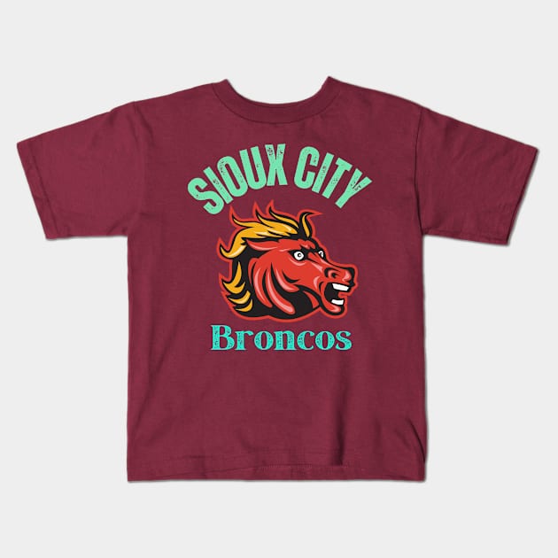 Sioux City broncos Kids T-Shirt by Benjamin Customs